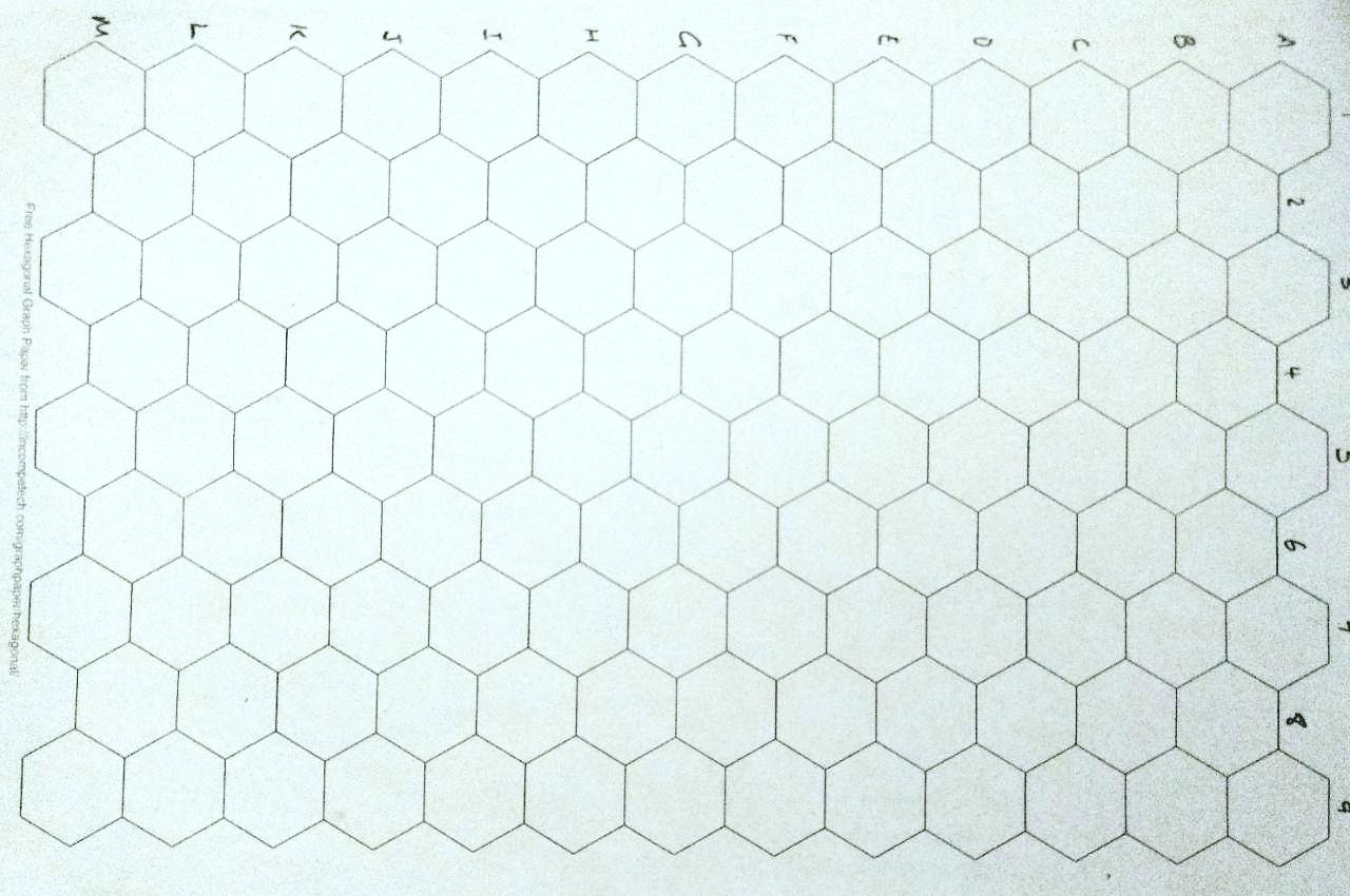A hex grid with large hexes